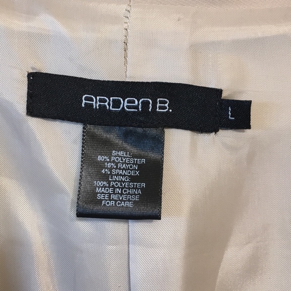 Arden B Tan Short Sleeve Blazer Ruffled Waistline - Picture 4 of 6